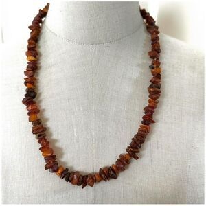 Vintage Raw Baltic Amber Chip Necklace